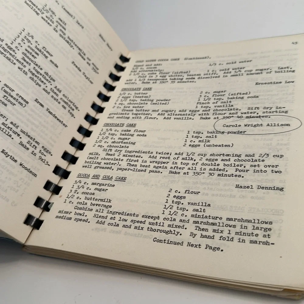 Fairview Congregational Christian Church Stuart Iowa 1968 Cookbook Spiral Bound